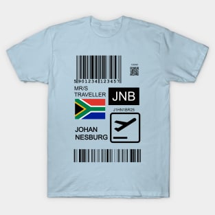 Johannesburg South Africa travel ticket T-Shirt